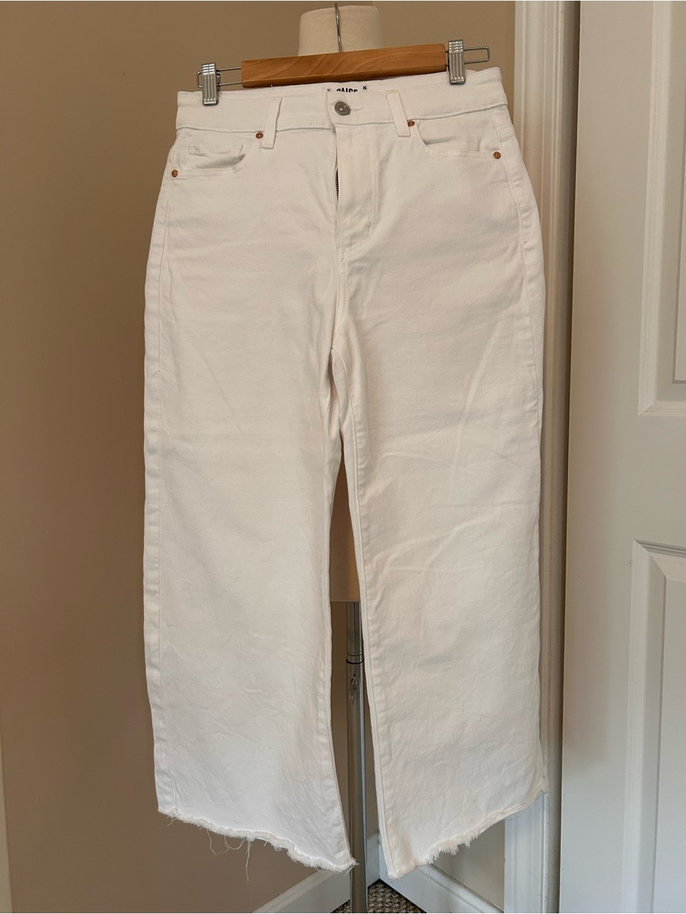 PAIGE White High-Rise Wide Leg Jeans